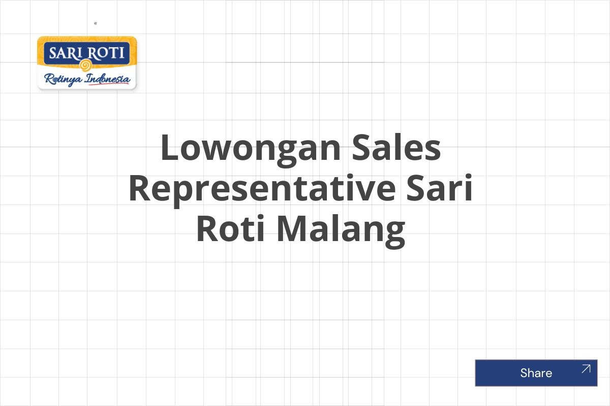 Lowongan Sales Representative Sari Roti Malang