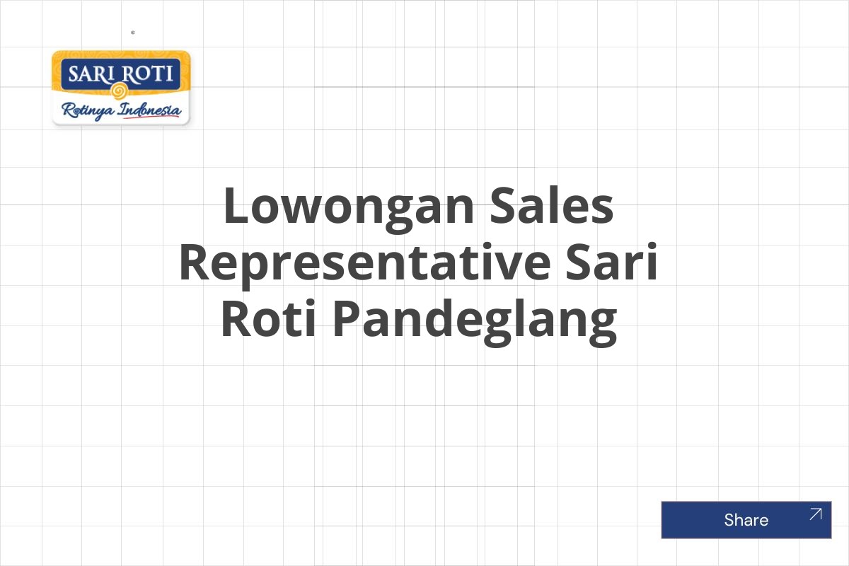 Lowongan Sales Representative Sari Roti Pandeglang